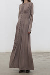 Mutedance 25 Autumn and Winter Round Neck Long Sleeve Waist Dress Flower Dye MD-MD25FW99-sand (MD25FW98)